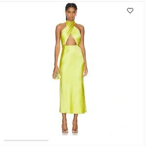 Simon Miller Womens Chartreuse Sexy Dress Cross Front Halter Neck Green Size 12